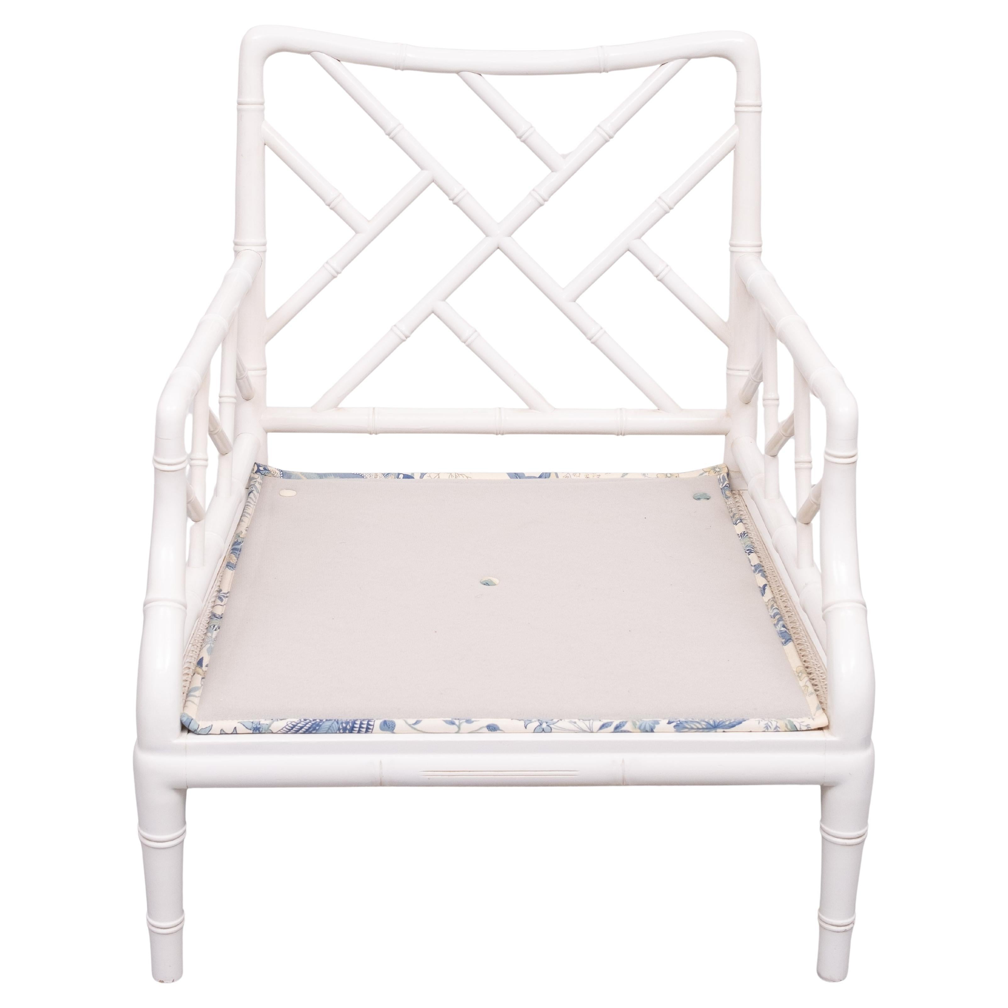 Faux Bamboo Chippendale lounge chair . 1970s France For Sale 3