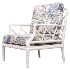 Faux Bamboo Chippendale lounge chair . 1970s France