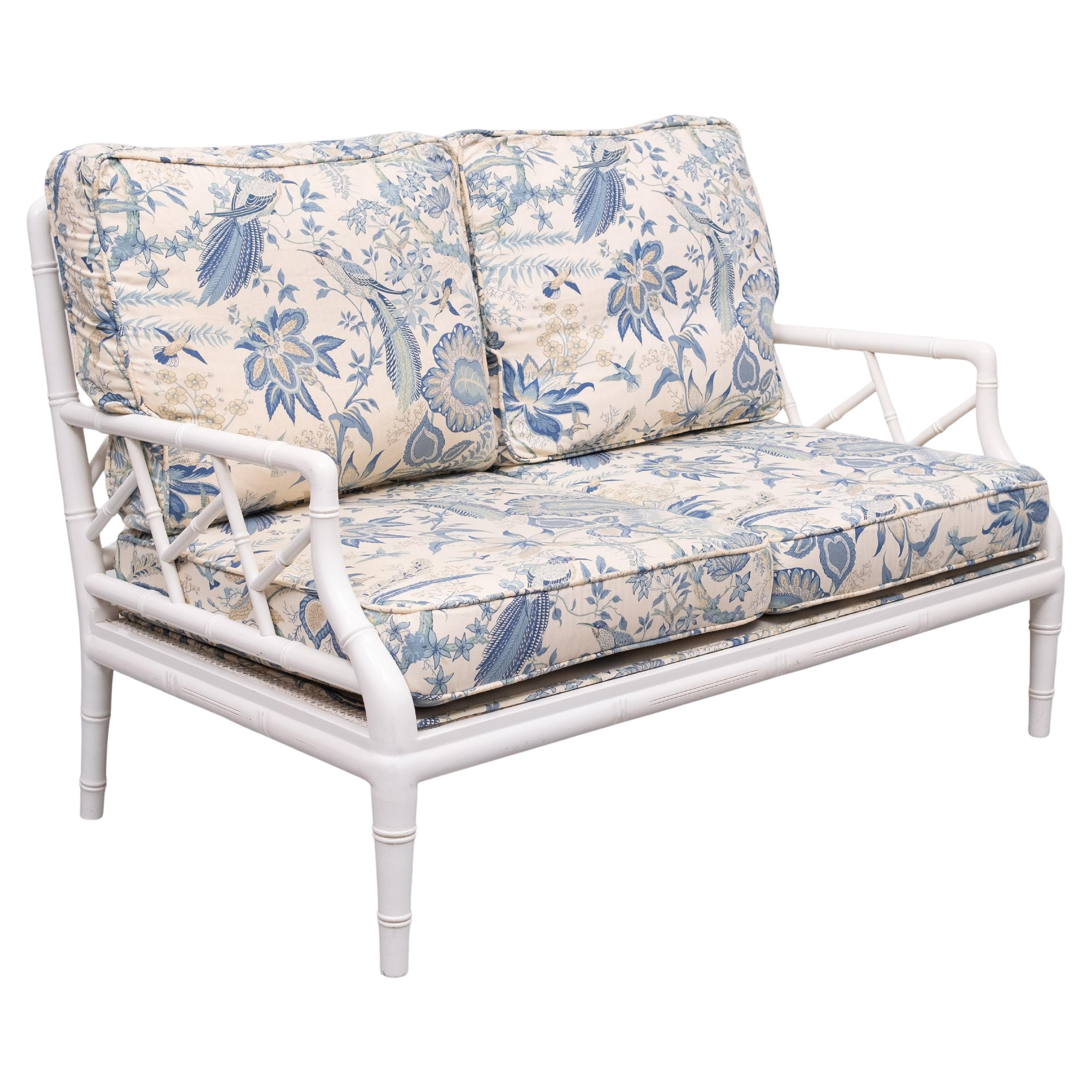 Faux Bamboo Chippendale Two seat Sofa 1970s France