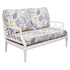 Faux Bamboo Chippendale Two seat Sofa 1970s France