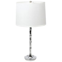 Faux Bamboo Chrome Lamp