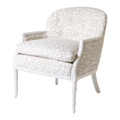 Faux Bamboo Club Chair for Kravet fabric, circa 1960