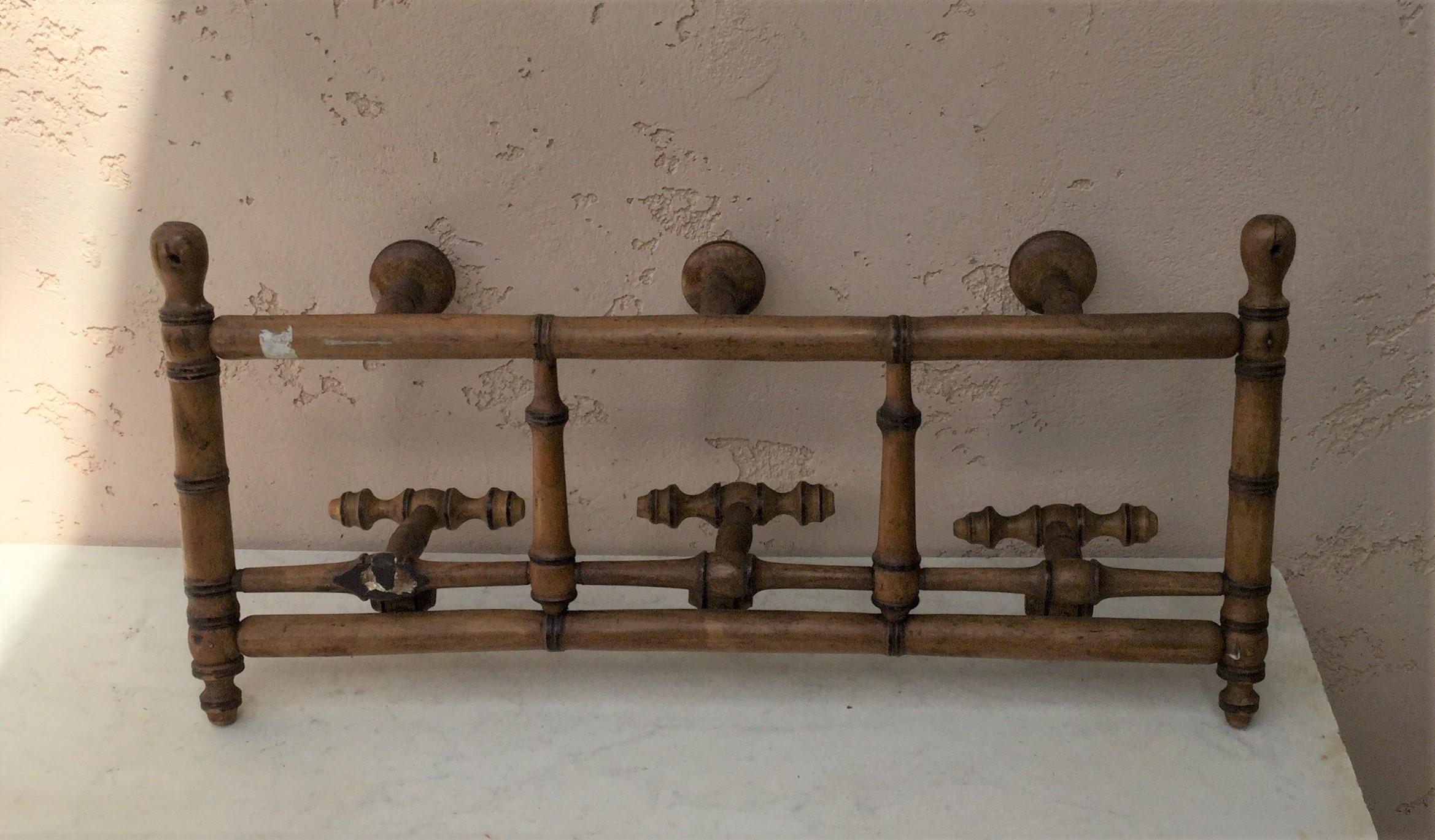 French Faux Bamboo Coat Rack, circa 1900