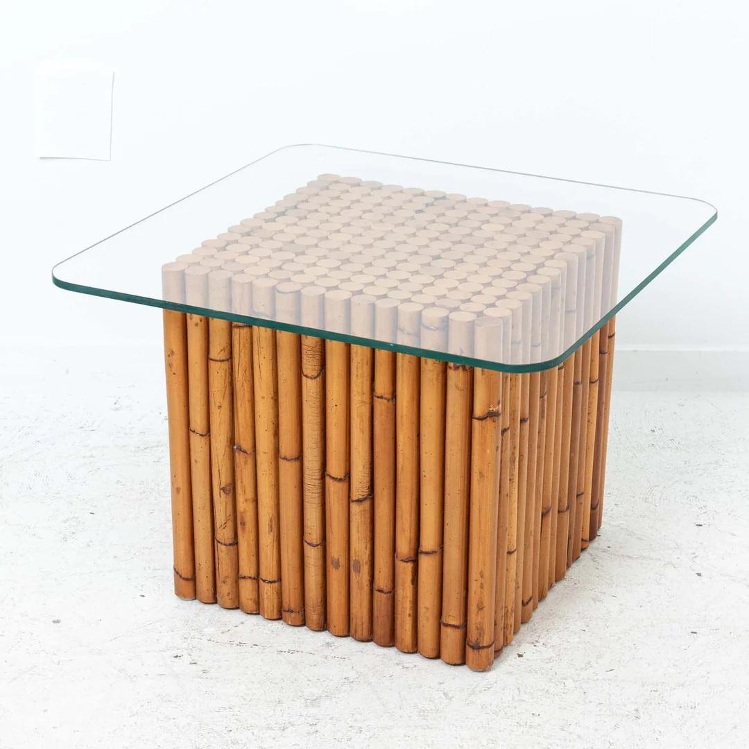 Verre Table à cocktail faux bambou en vente