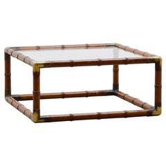 Vintage Faux Bamboo Coffee Table, 70s