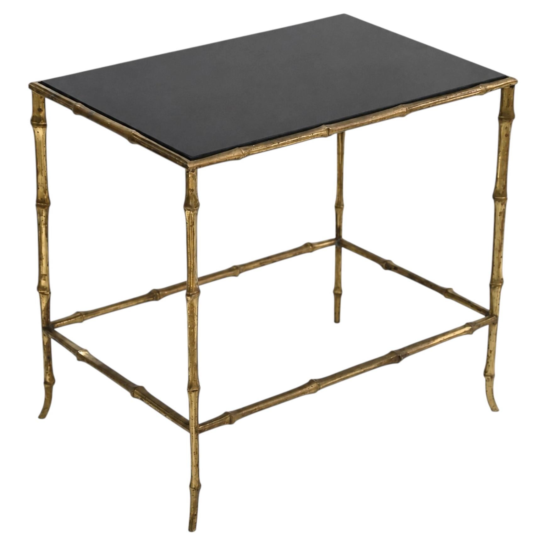 Mesa de centro de imitación de bambú de Maison Bagues en venta