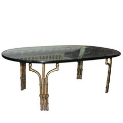 Retro Gilt Iron Faux Bamboo Coffee Table