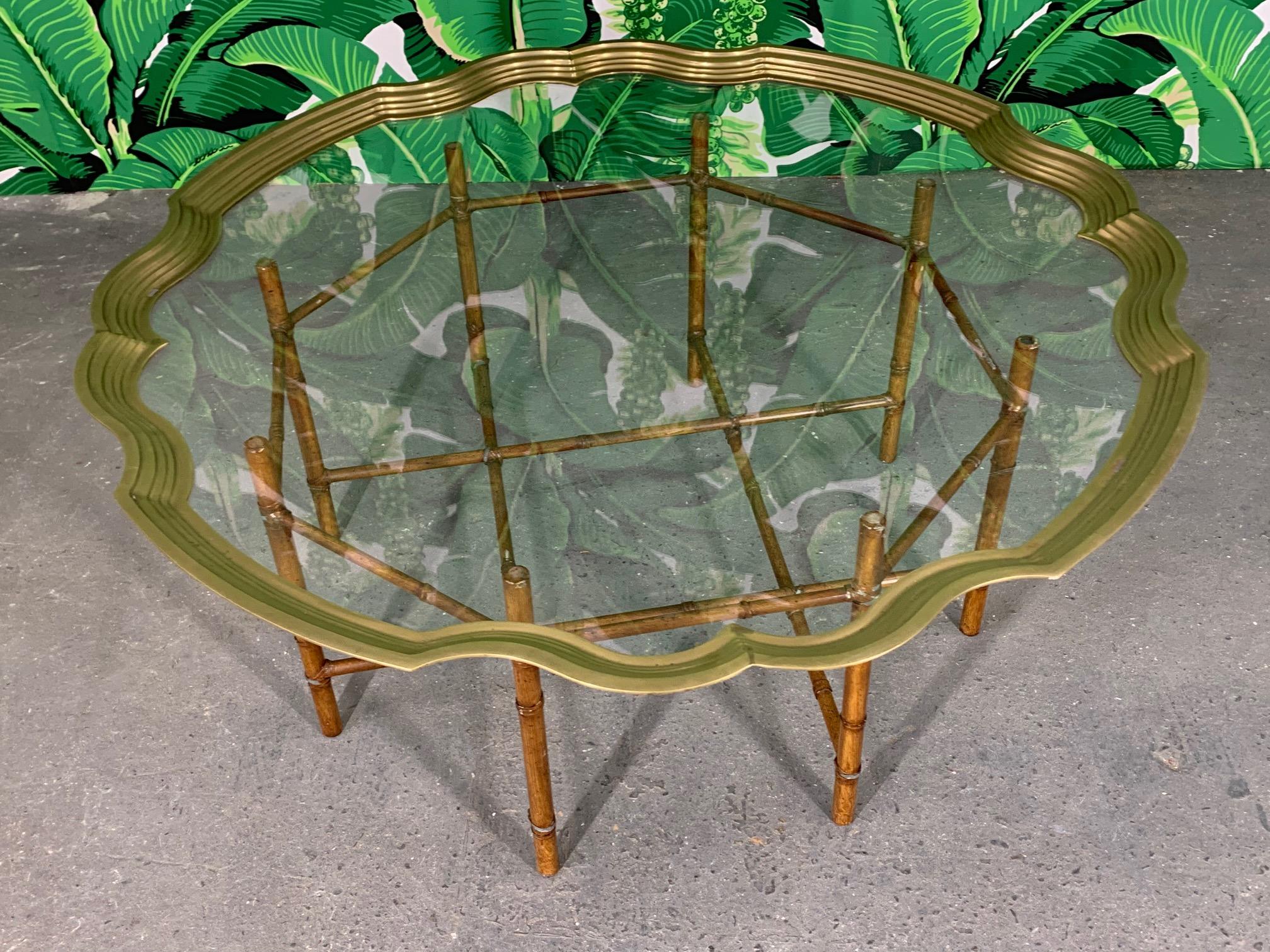 bamboo and glass coffee table