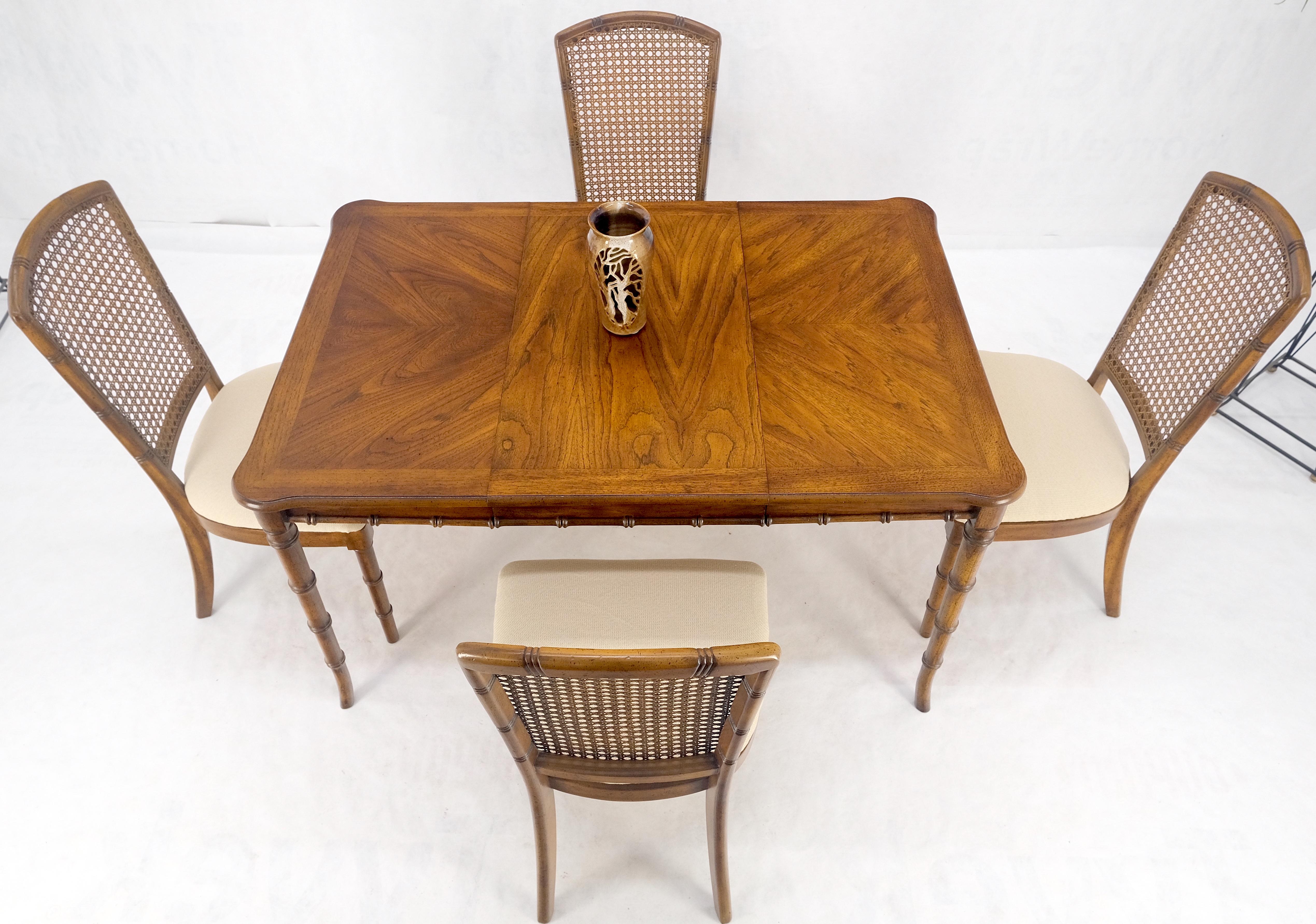 Tavolo da pranzo compatto in finto bambù 34x34 con 1 foglia  Set di 4 sedie MINT! in vendita 6