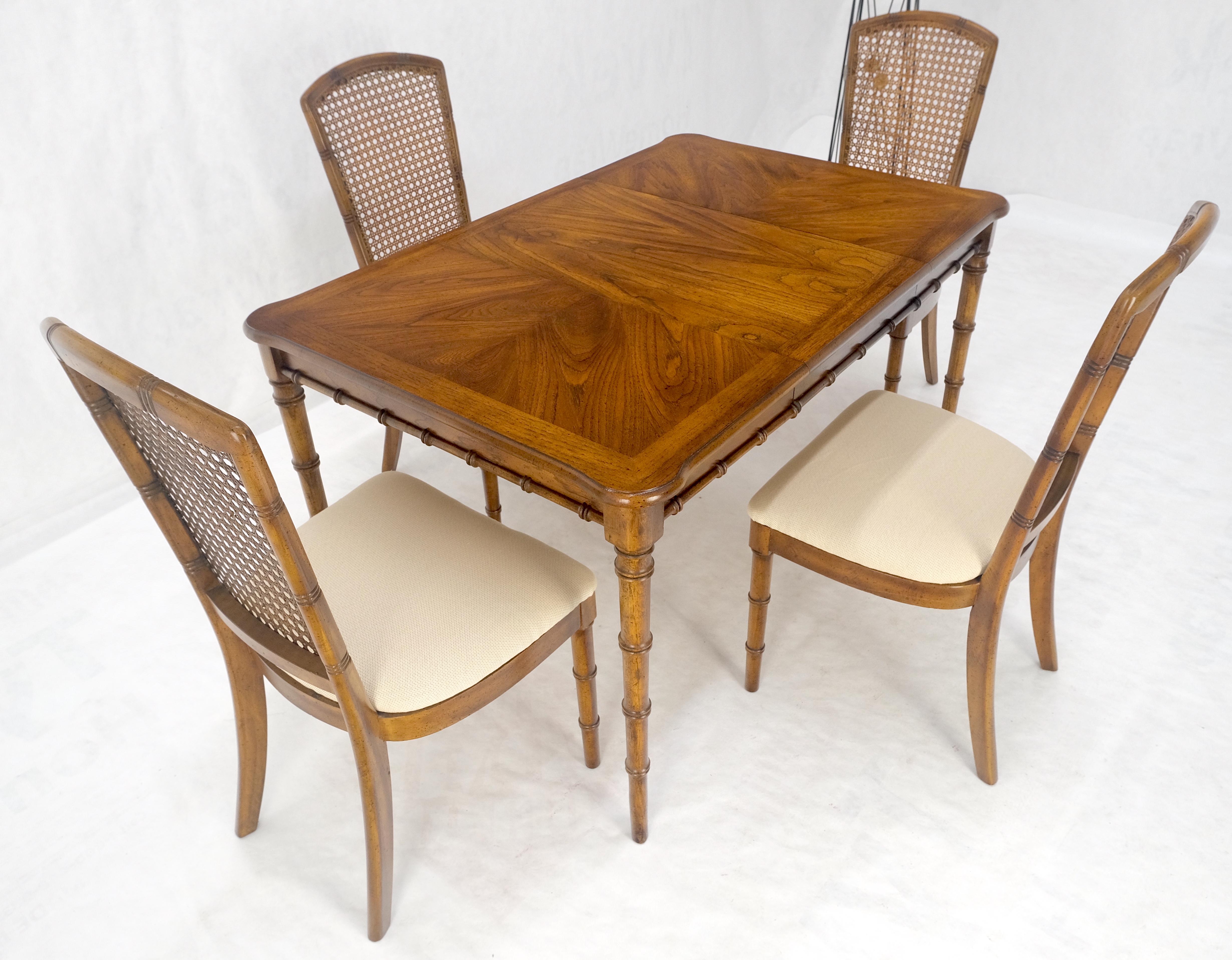 Tavolo da pranzo compatto in finto bambù 34x34 con 1 foglia  Set di 4 sedie MINT! in vendita 8