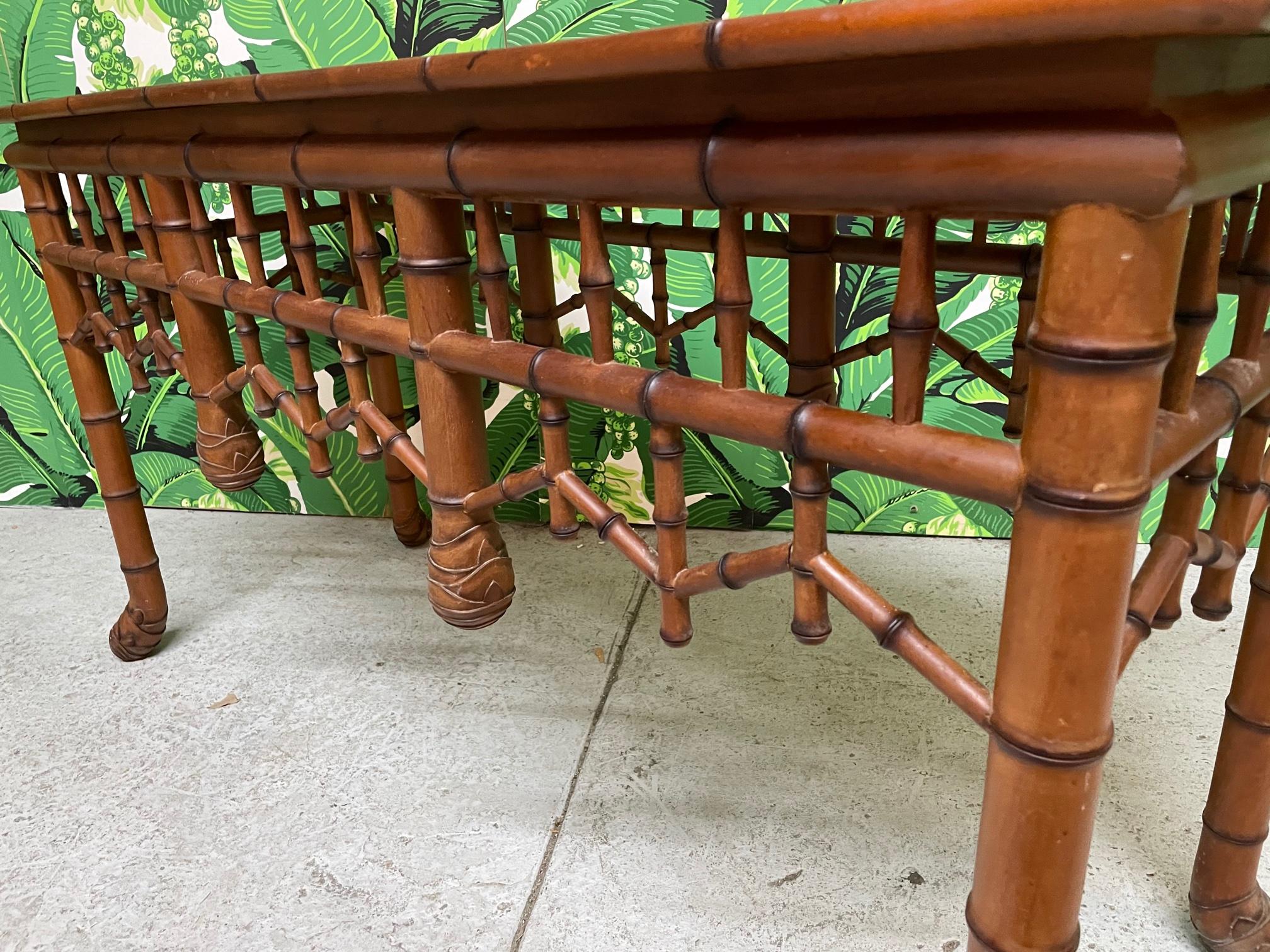 Faux Bamboo Console/Sofa/Entry Table Features a Rich Brown Stain and a ...