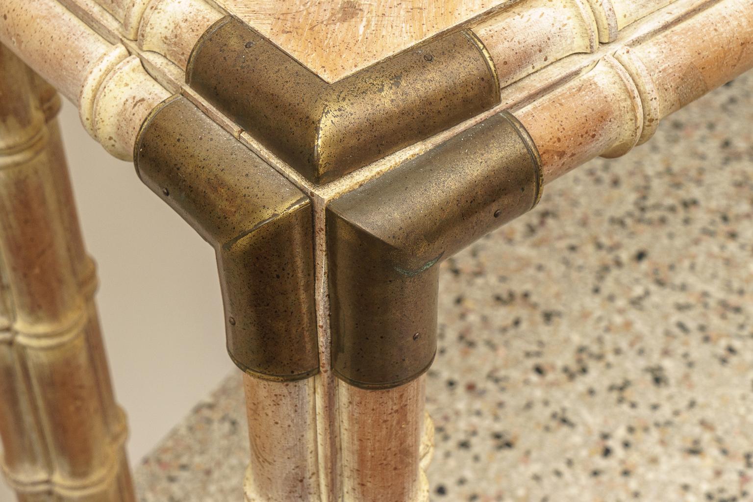 Faux Bamboo Console Table For Sale 2
