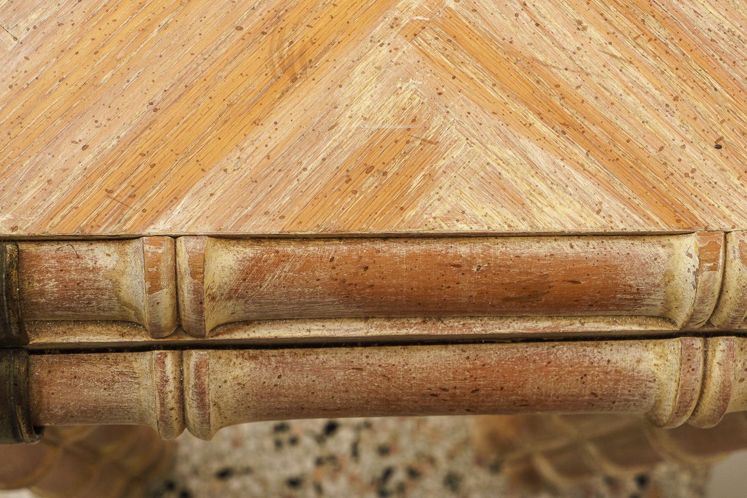 Faux Bamboo Console Table For Sale 4