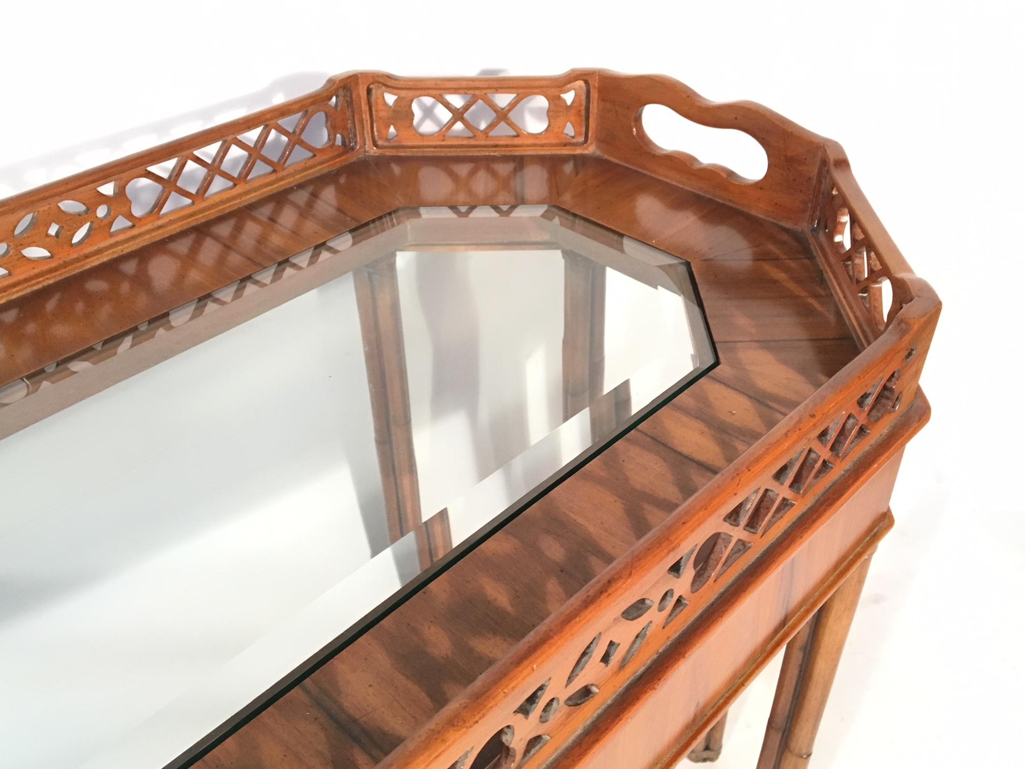 Faux Bamboo Console Table In Good Condition For Sale In Jacksonville, FL
