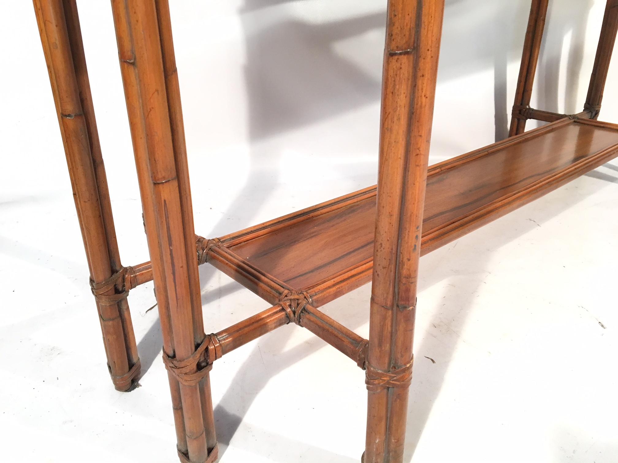 Faux Bamboo Console Table For Sale 1