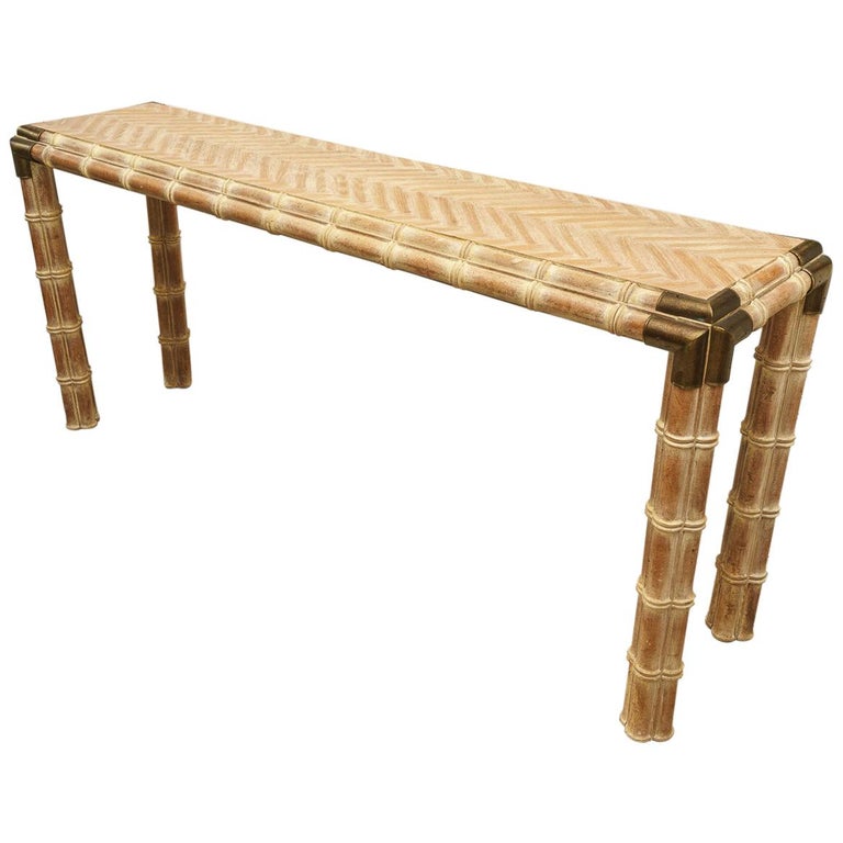Faux Bamboo Console Table For Sale at 1stDibs | bamboo entry table, bamboo  console tables, bamboo hall table