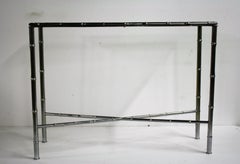 Faux Bamboo Console Table in Chrome, 1960s, France