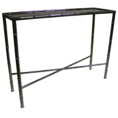 Faux Bamboo Console Table in Chrome, 1960s, France