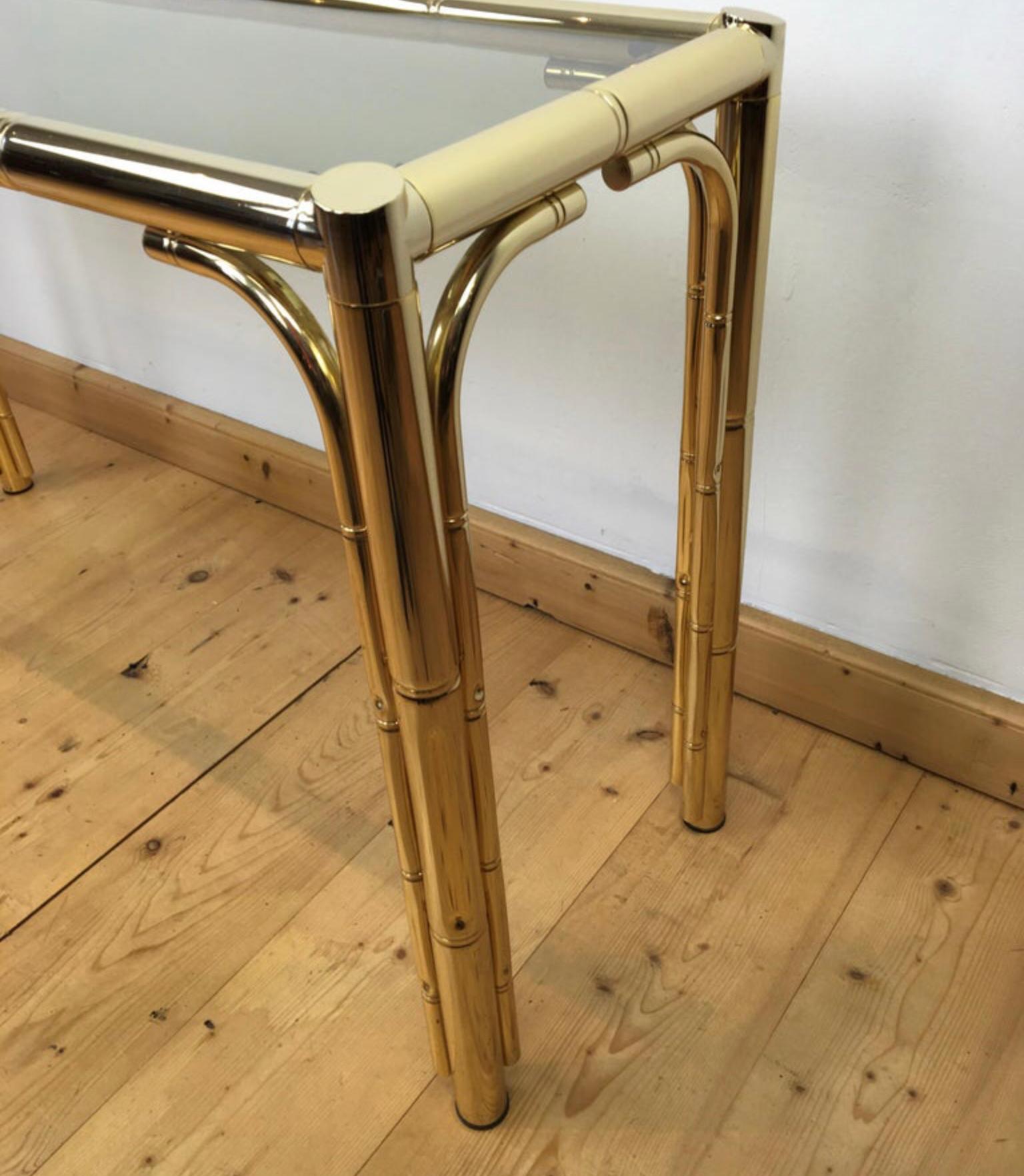 Faux Bamboo Console Table, Italy, 1970s For Sale 3