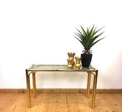 Faux Bamboo Console Table, Italy, 1970s