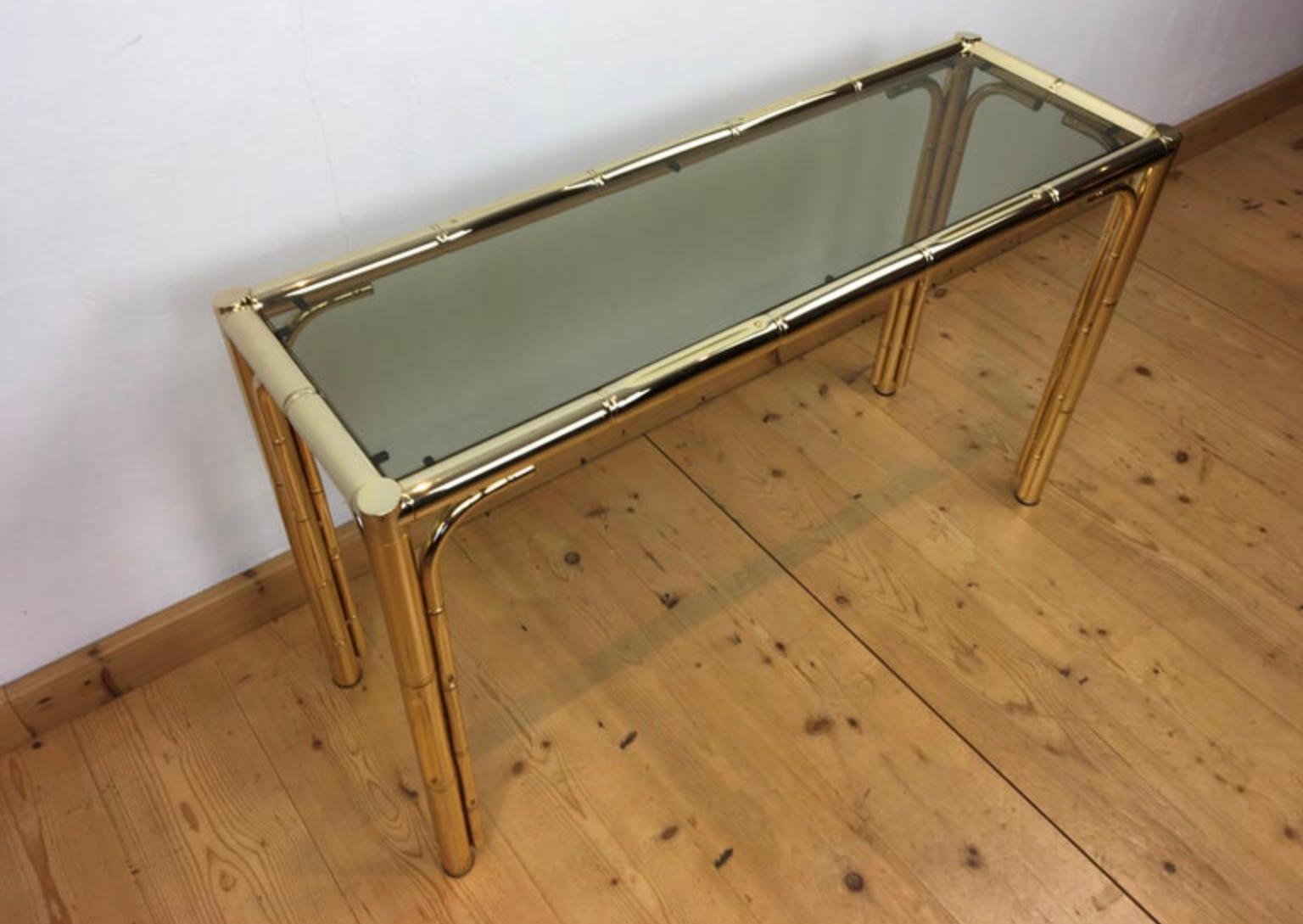 Italian Faux Bamboo Console Table, Italy, 1970s For Sale