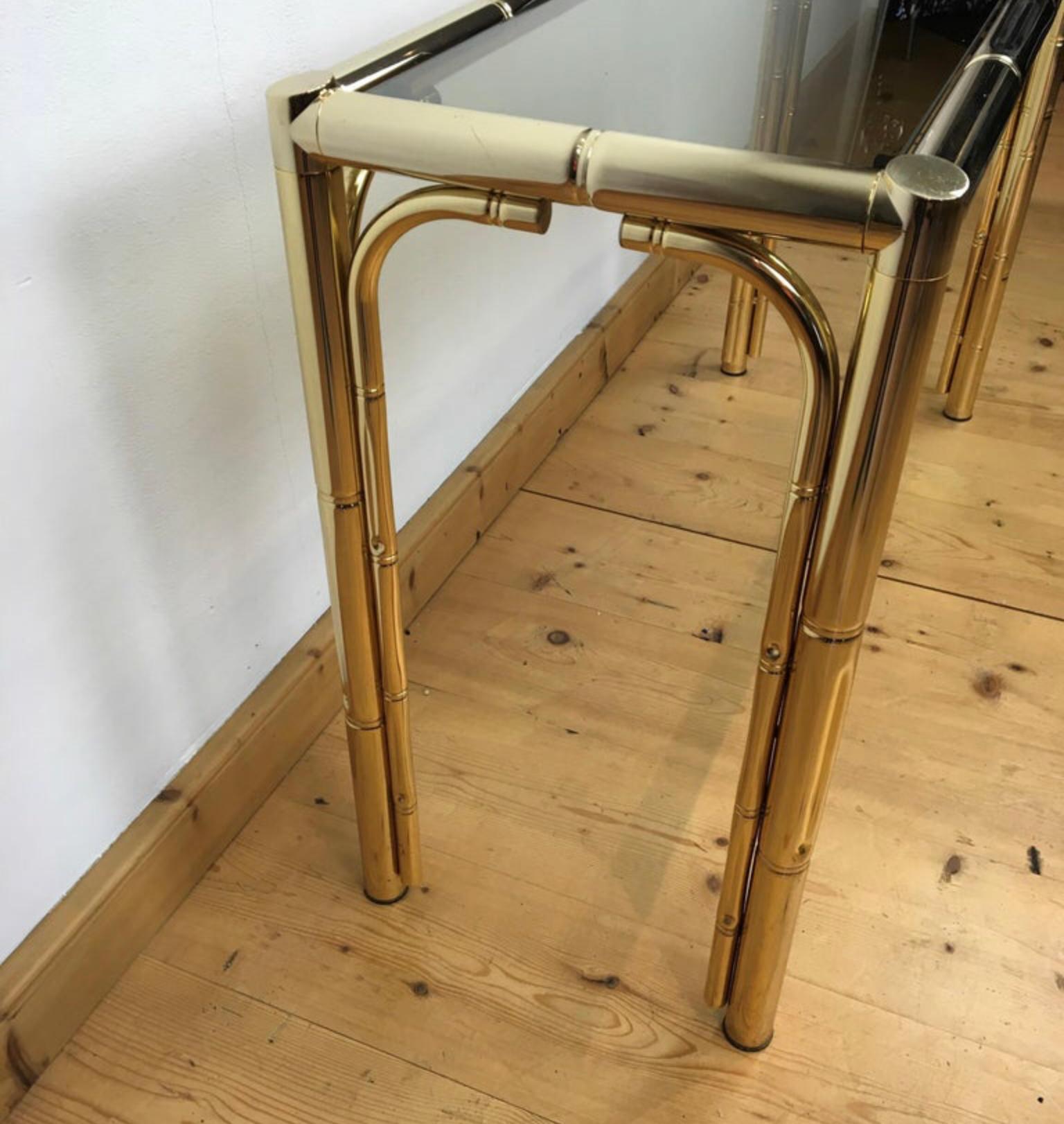 Faux Bamboo Console Table, Italy, 1970s For Sale 1