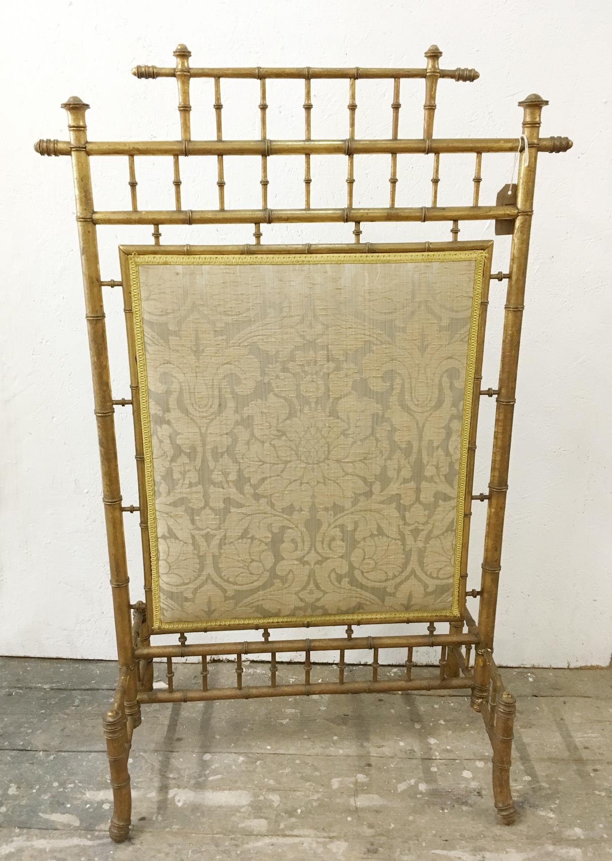 Faux Bamboo Decorative French Fire Screen In Fair Condition In Hastings, GB