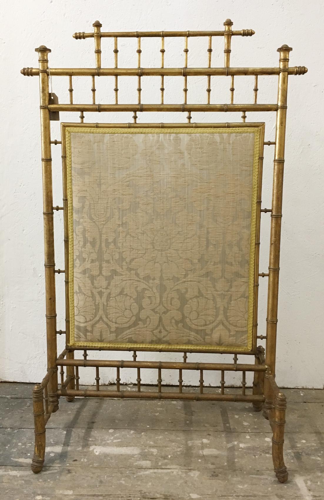 Wood Faux Bamboo Decorative French Fire Screen