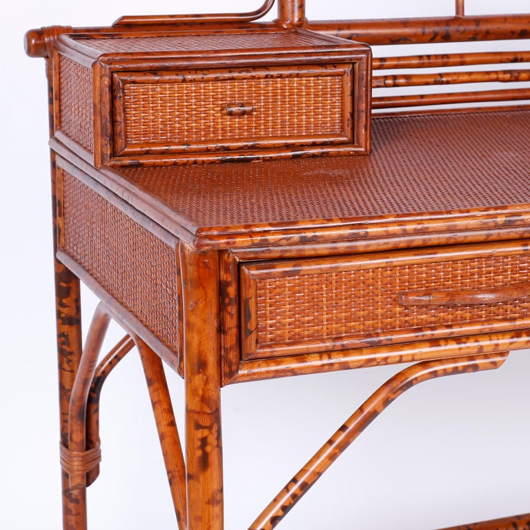 Faux Bamboo Desk and Chair at 1stDibs