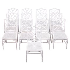 Faux Bamboo dining chairs Jonathan Adler style 1970s