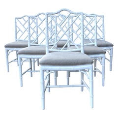 Faux-Bamboo Dining Chairs Set of 6