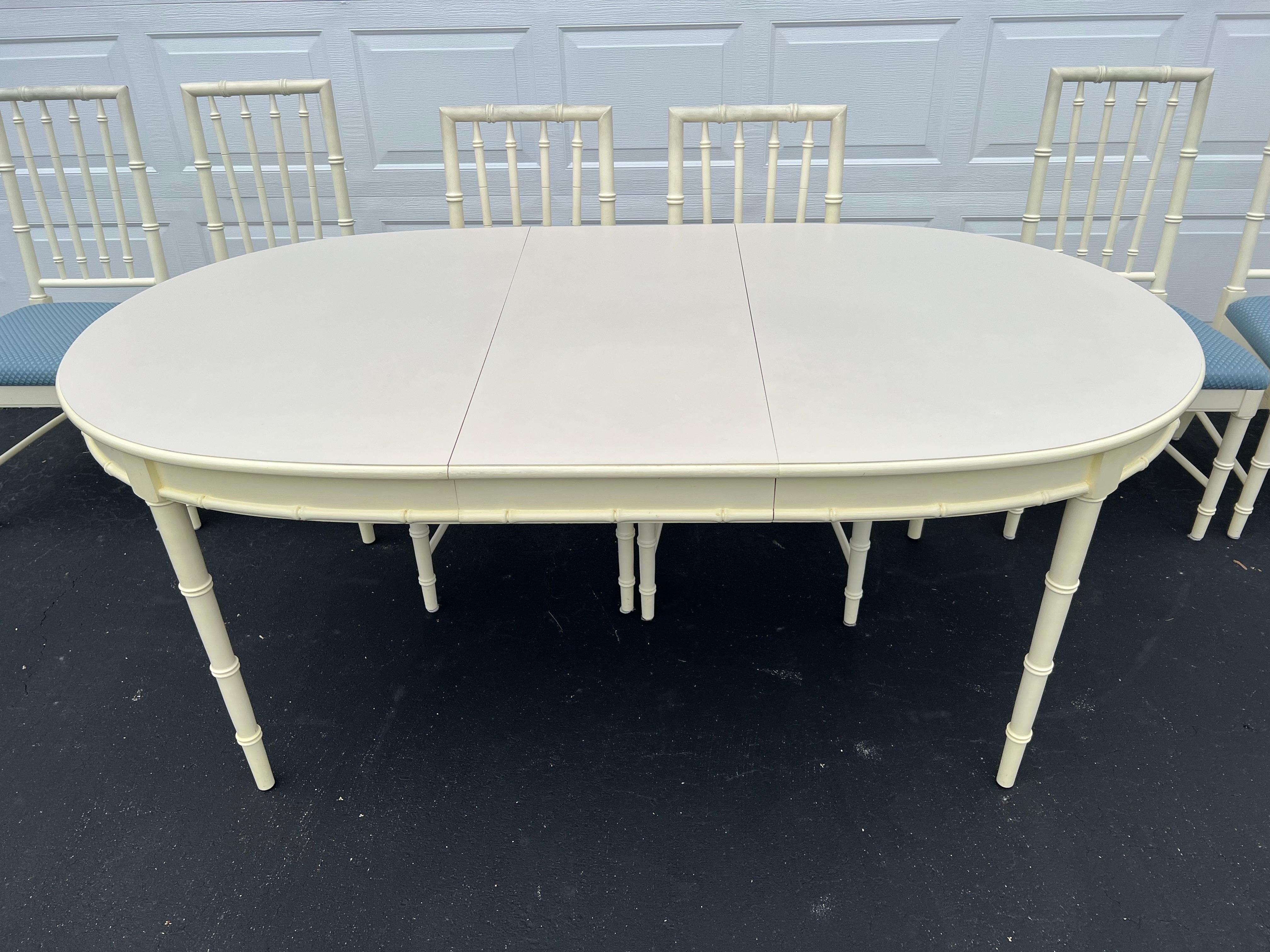 Painted Faux Bamboo Dining Set by Thomasville