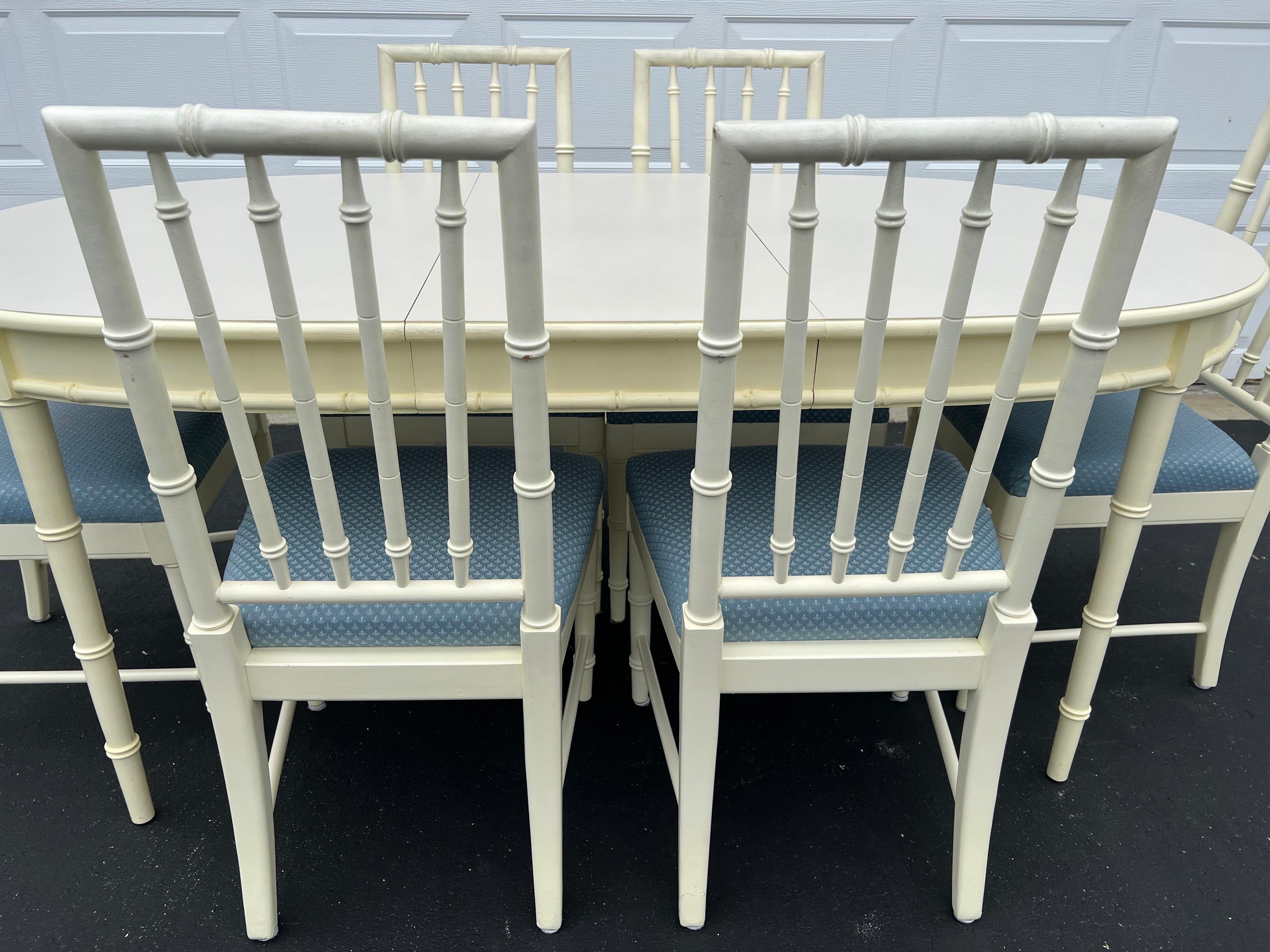 Late 20th Century Faux Bamboo Dining Set by Thomasville