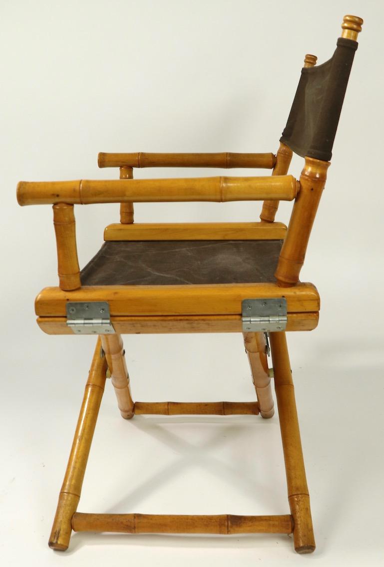 Faux Bamboo Directors Chair by Telescope Chair Company For Sale 1