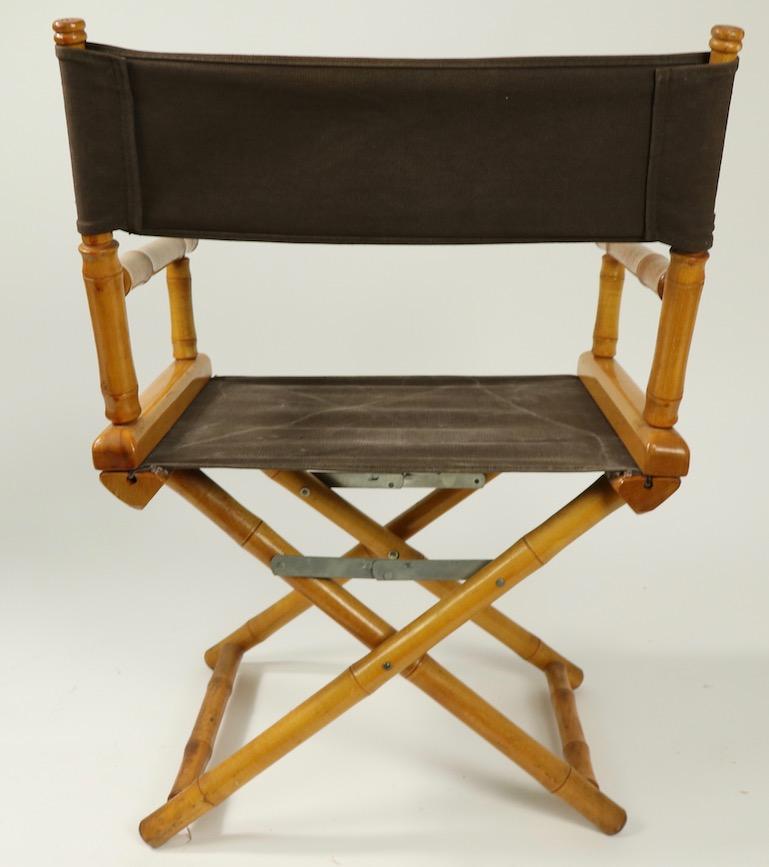 Faux Bamboo Directors Chair by Telescope Chair Company For Sale 2