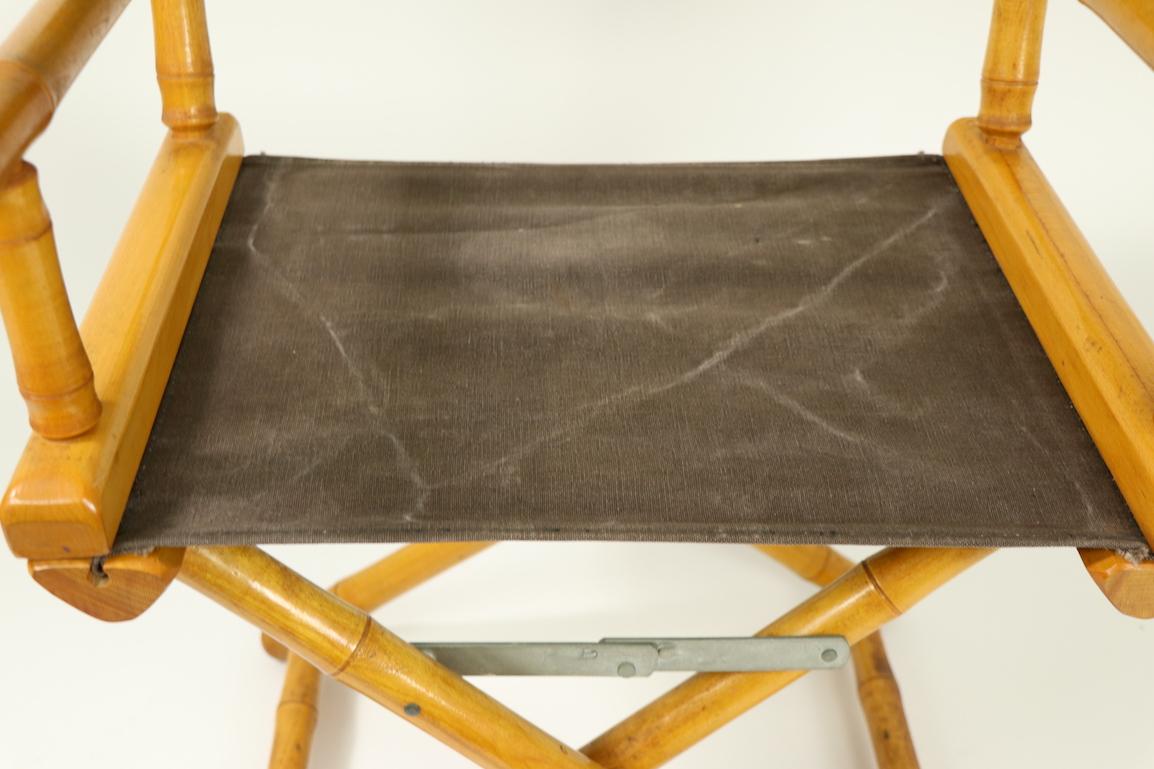 Faux Bamboo Directors Chair by Telescope Chair Company In Good Condition For Sale In New York, NY