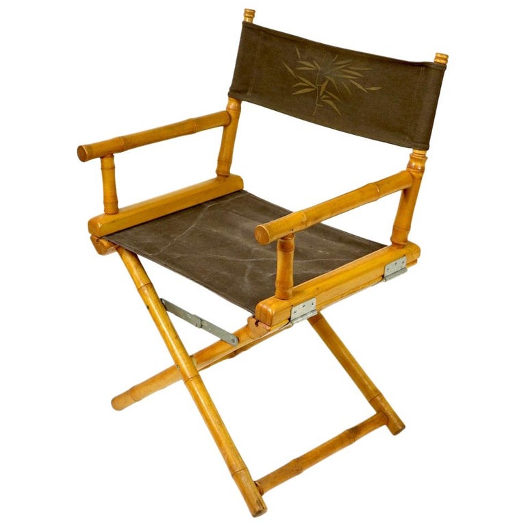 Faux Bamboo Directors Chair by Telescope Chair Company For Sale at 1stDibs  | telescope directors chair, bamboo director chairs, the telescope folding  furniture company vintage