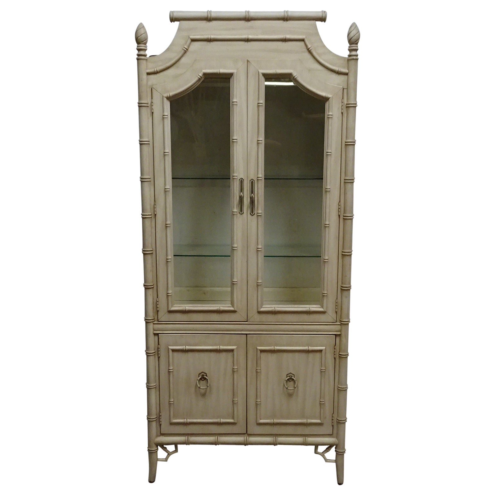 Faux Bamboo Display Cabinet