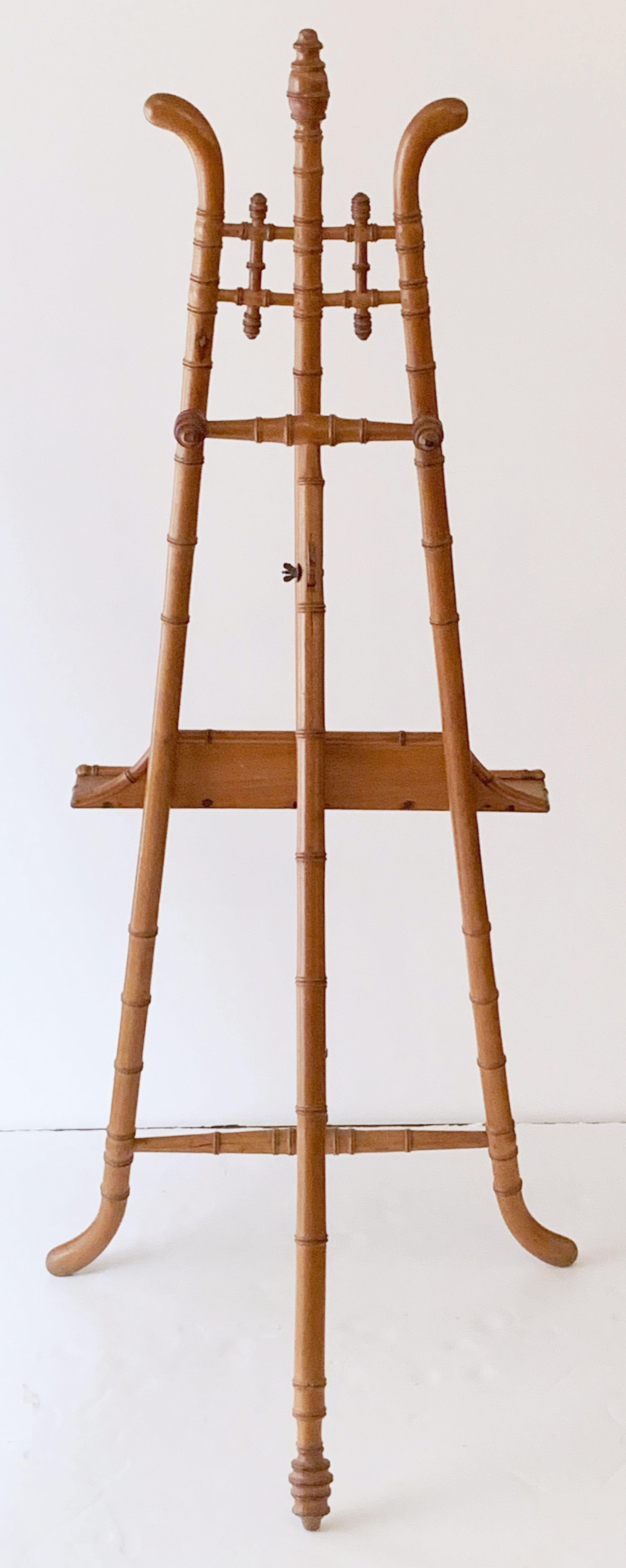 Faux Bamboo Display Easel of Turned Wood In Good Condition For Sale In Austin, TX