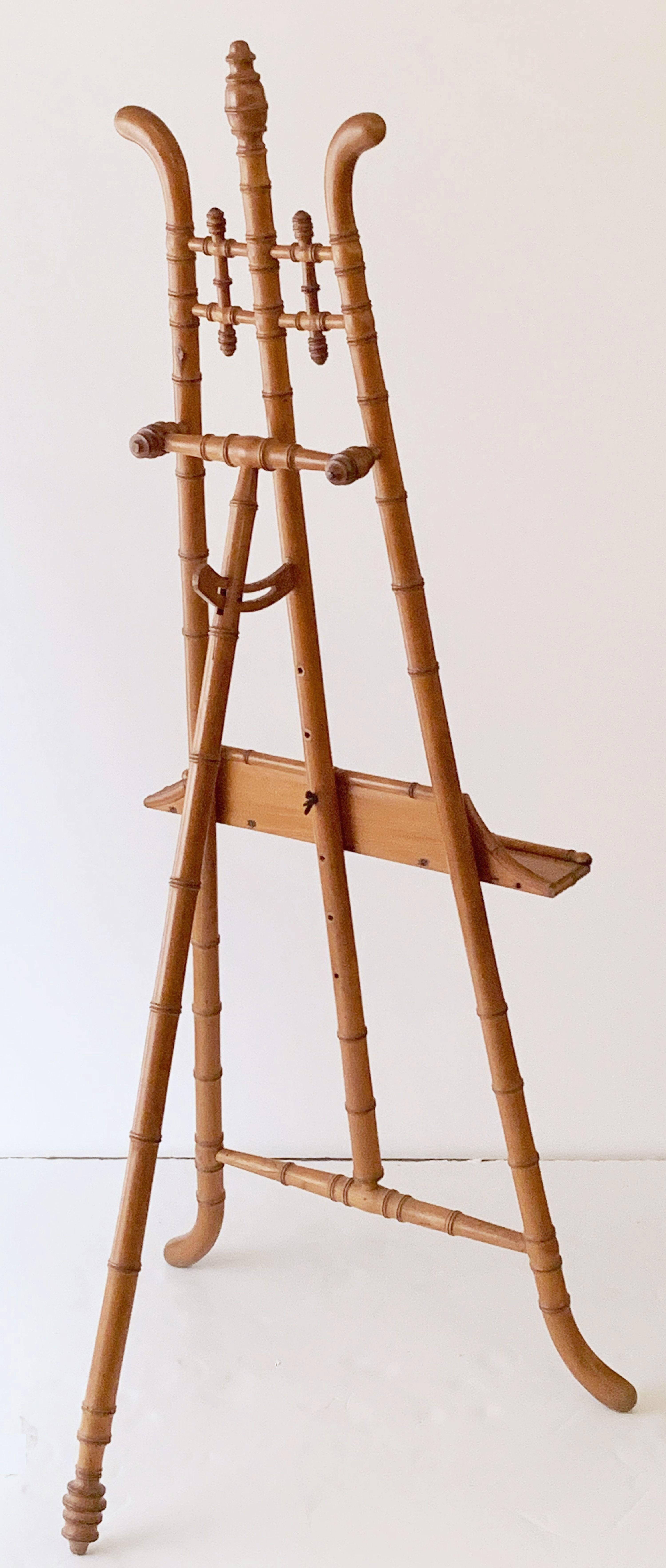 19th Century Faux Bamboo Display Easel of Turned Wood For Sale