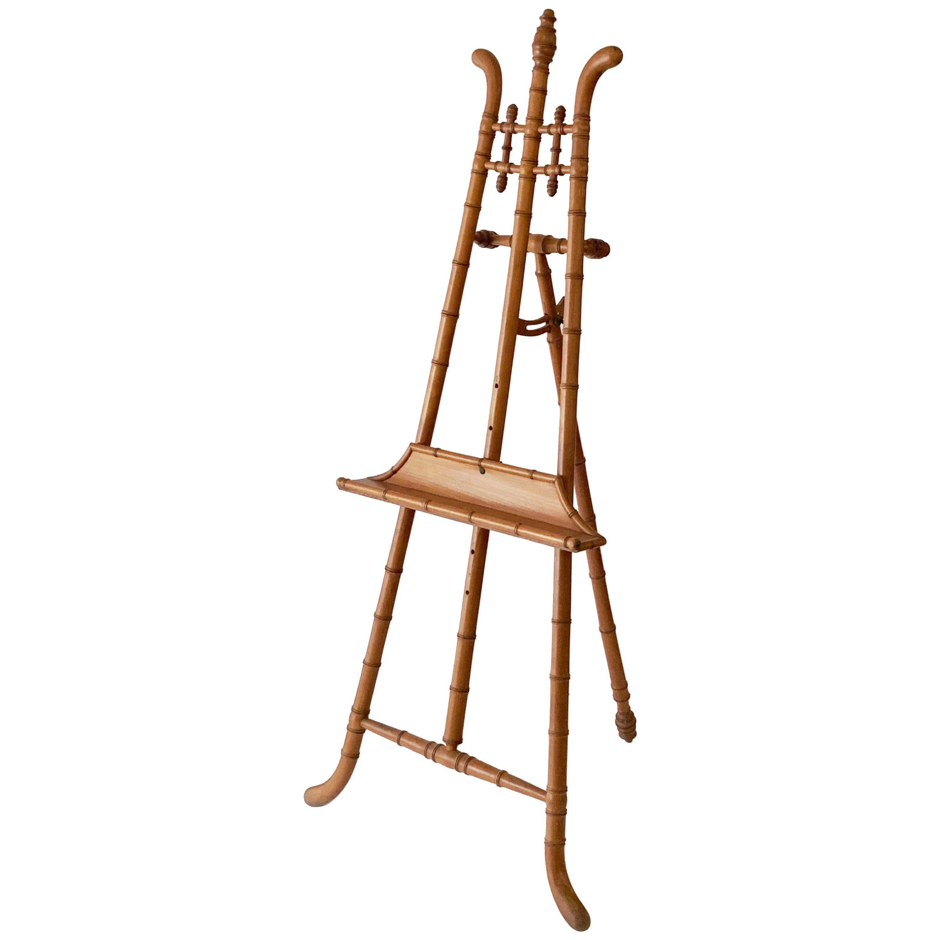 Cavalletto da esposizione in finto bambù di Wood tornito