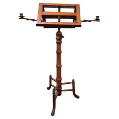 American Classical Maple Double-Sided Music Stand, Hand-Crafted, 1840s