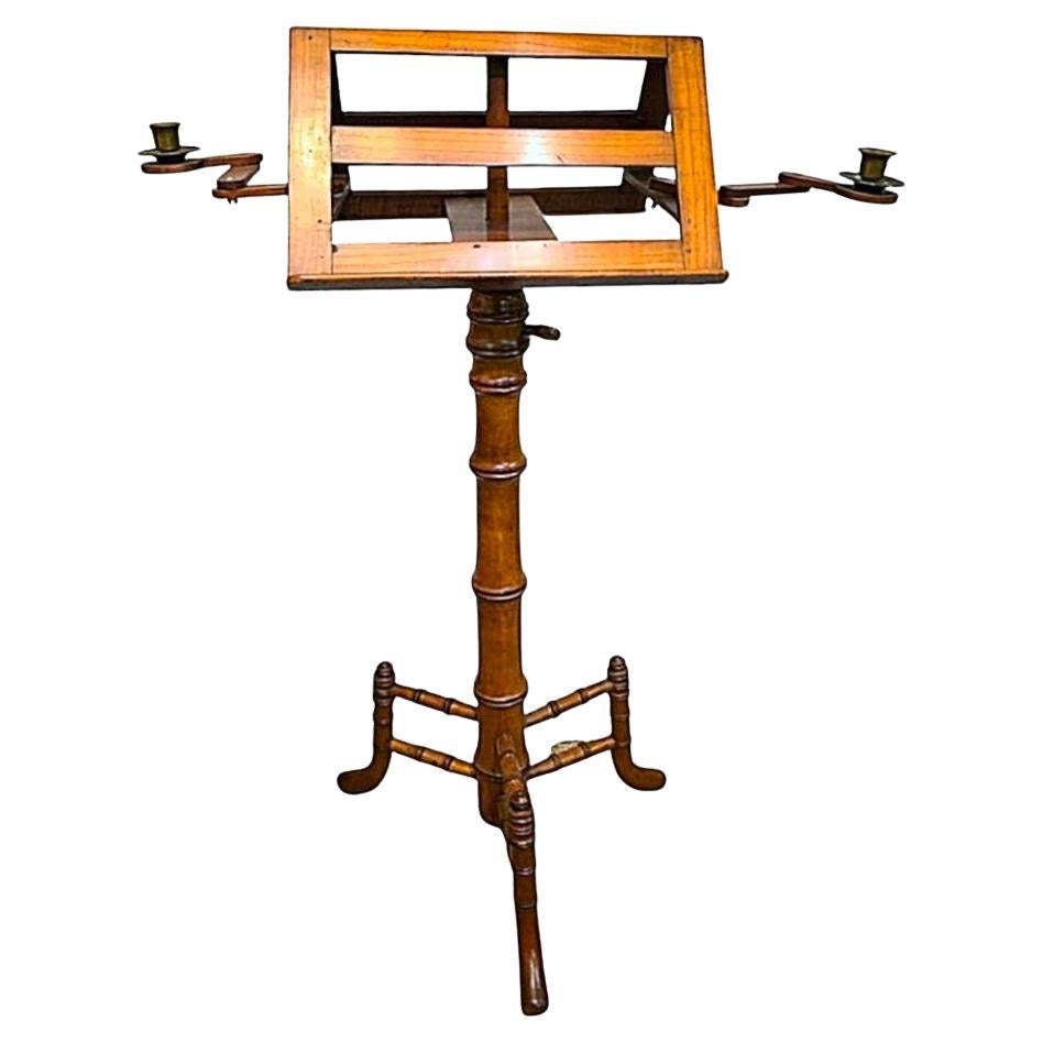 American Classical Maple Double-Sided Music Stand, Hand-Crafted, 1840s For Sale