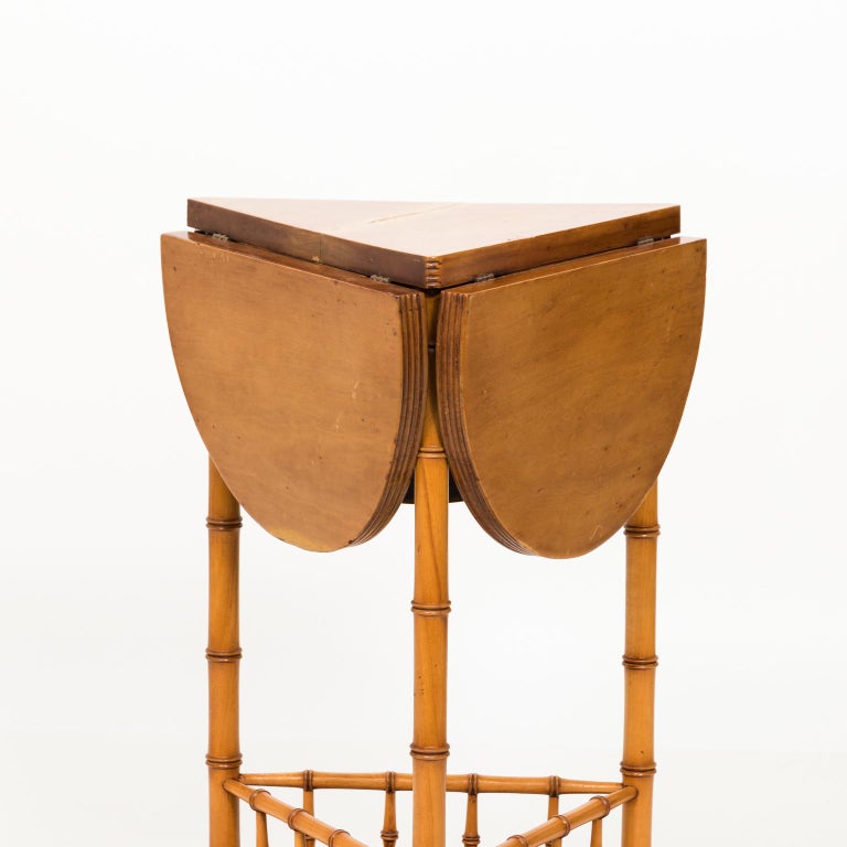 Faux Bamboo DropLeaf Clover Side Table at 1stDibs