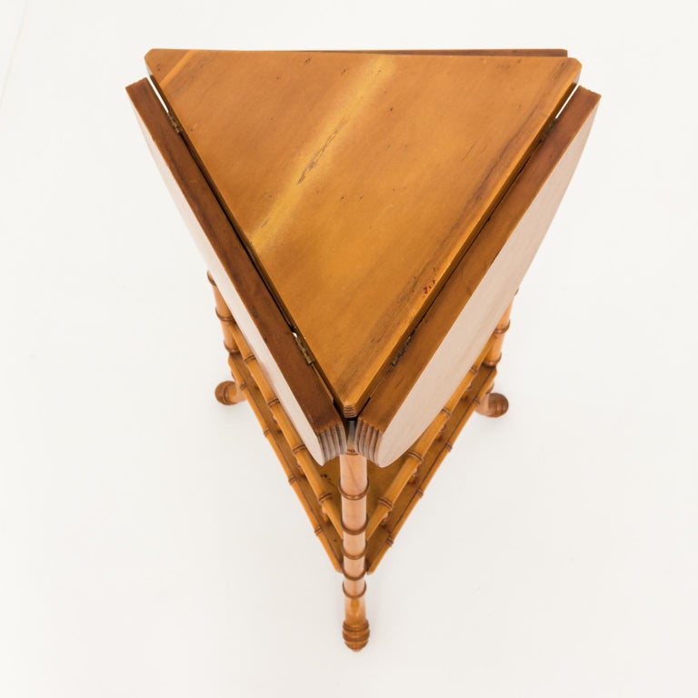 Faux Bamboo DropLeaf Clover Side Table at 1stDibs