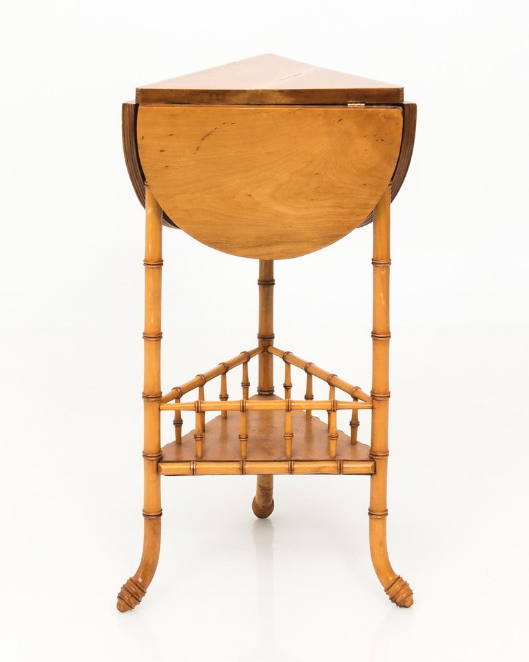 Faux Bamboo DropLeaf Clover Side Table at 1stDibs