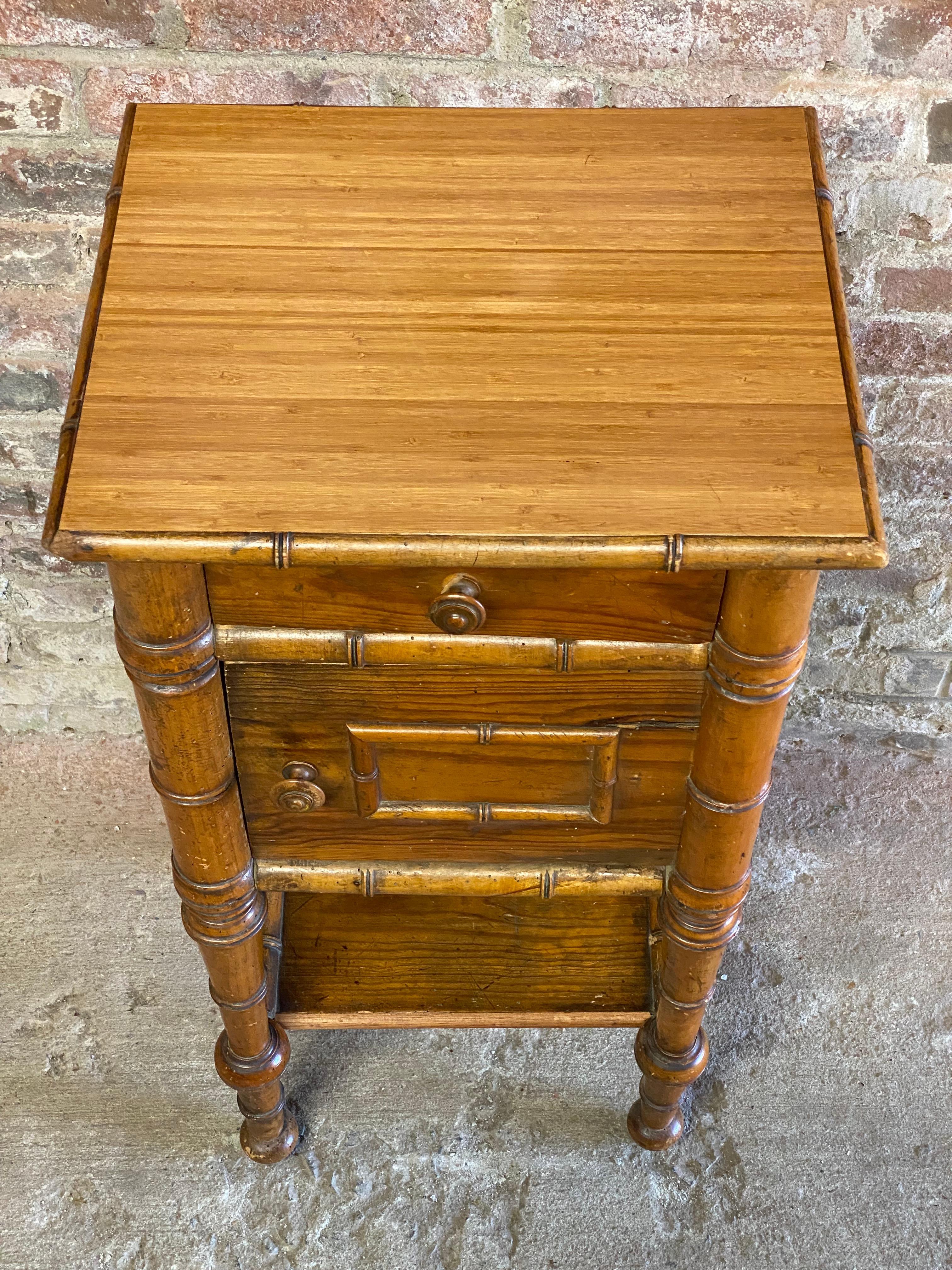 19th Century Faux Bamboo End Table