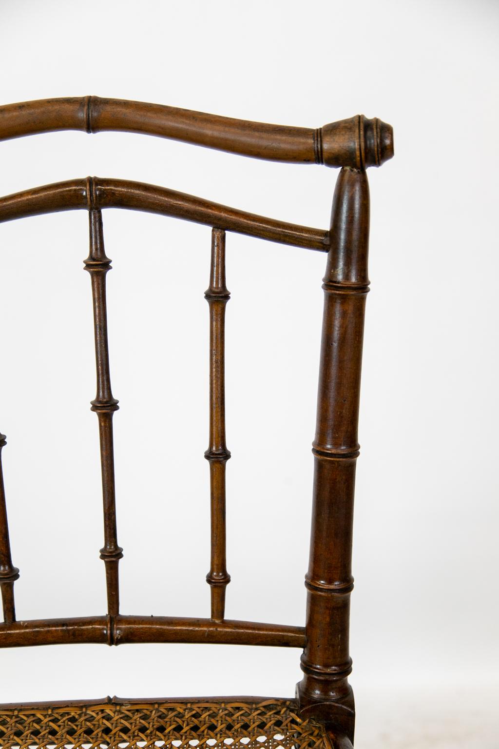 Late 19th Century Faux Bamboo English Cane Seat Chair