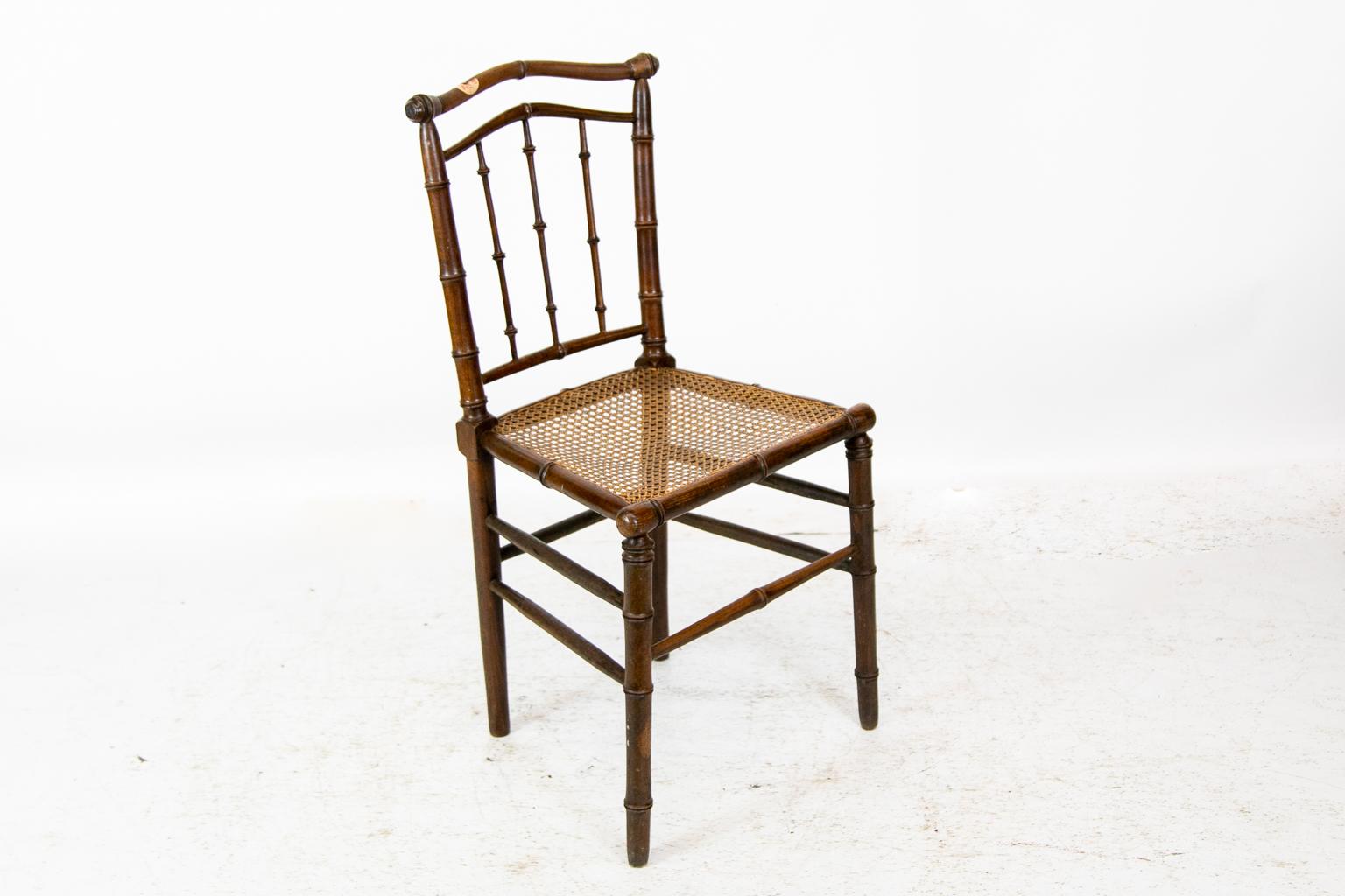 Faux Bamboo English Cane Seat Chair 1