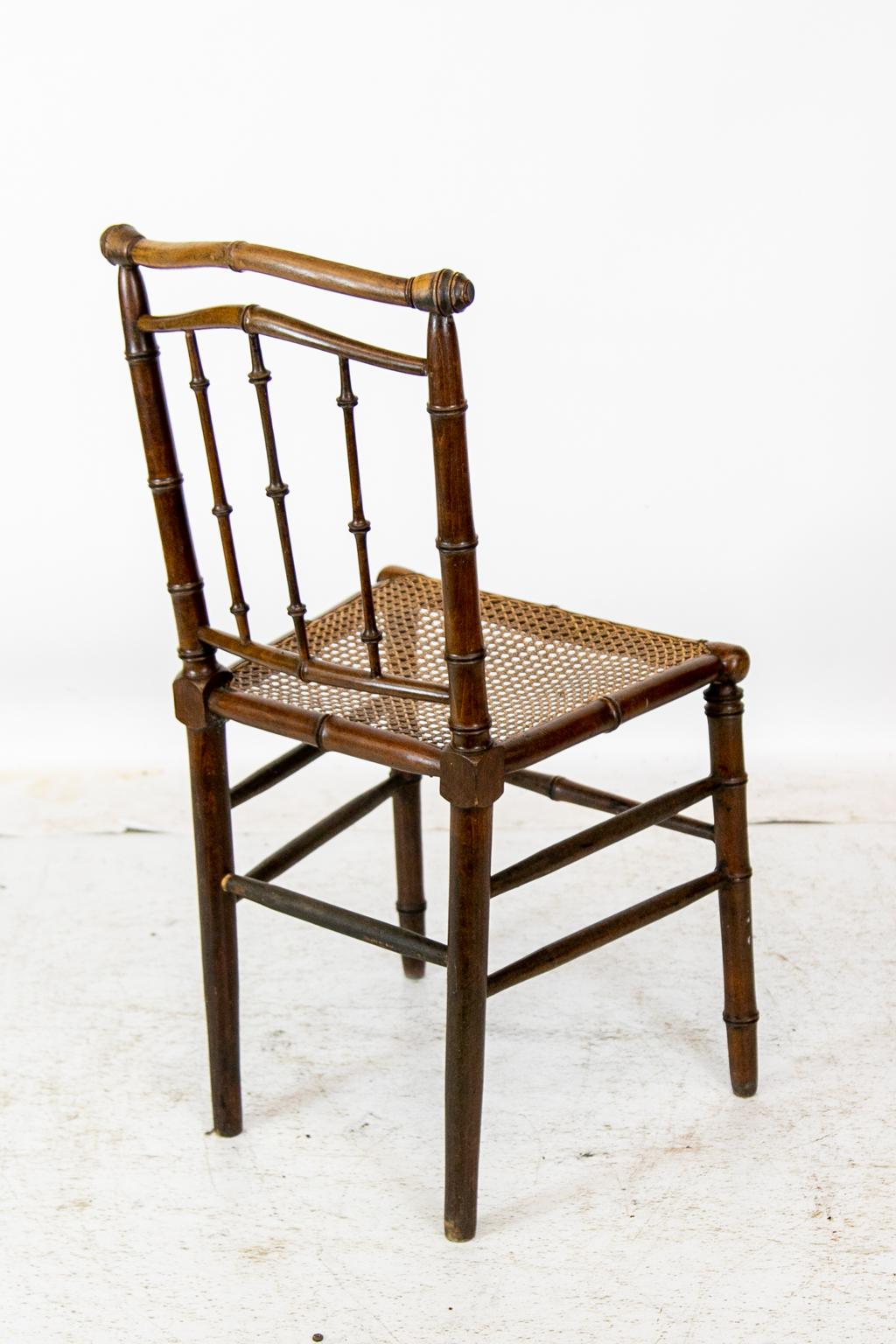 Faux Bamboo English Cane Seat Chair 3